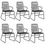 7-teiliges Garten-Essset Rattan PVC schwarz von vidaXL, Gartensets - Ref: Foro24-3060270, Preis: 497,88 €, Rabatt: %