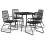 Garden dining set 5 pieces black PVC rattan by vidaXL, Garden sets - Ref: Foro24-3060268, Price: 325,94 €, Discount: %