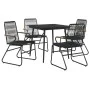 Garden dining set 5 pieces black PVC rattan by vidaXL, Garden sets - Ref: Foro24-3060268, Price: 325,94 €, Discount: %