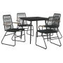 Garten-Essgruppe 5-teilig aus schwarzem PVC-Rattan von vidaXL, Gartensets - Ref: Foro24-3060268, Preis: 329,35 €, Rabatt: %