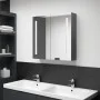Armario de baño con espejo y LED gris 62x14x60 cm de vidaXL, Tocadores de baño - Ref: Foro24-326520, Precio: 102,74 €, Descue...