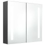 Armario de baño con espejo y LED gris 62x14x60 cm de vidaXL, Tocadores de baño - Ref: Foro24-326520, Precio: 104,21 €