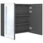 Armario de baño con espejo y LED gris 62x14x60 cm de vidaXL, Tocadores de baño - Ref: Foro24-326520, Precio: 104,21 €