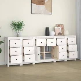 Sideboard aus massivem weißem Kiefernholz, 230 x 35 x 80 cm von vidaXL, Sideboards - Ref: Foro24-3114090, Preis: 398,43 €, Ra...