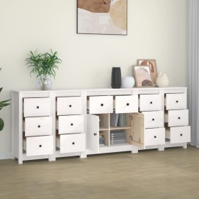 Solid white pine wood sideboard 230 x 35 x 80 cm by vidaXL, Sideboards - Ref: Foro24-3114090, Price: 404,60 €, Discount: %