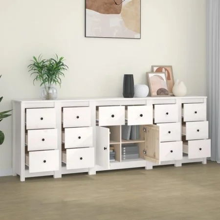 Aparador de madera maciza de pino blanco 230 x 35 x 80 cm de vidaXL, Aparadores - Ref: Foro24-3114090, Precio: 399,26 €, Desc...