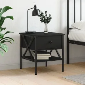 Mesita de noche madera de ingeniería negro 40x42x45 cm de vidaXL, Mesitas de noche - Ref: Foro24-825953, Precio: 49,85 €, Des...