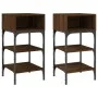 Nightstand 2 pcs oak brown engineered wood 35x34.5x70 cm by vidaXL, Nightstands - Ref: Foro24-825892, Price: 42,37 €, Discoun...