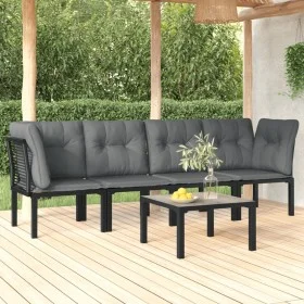 Garden furniture set 5 pieces black and gray synthetic rattan by vidaXL, Garden sets - Ref: Foro24-3187734, Price: 253,35 €, ...