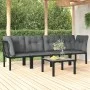 Garden furniture set 5 pieces black and gray synthetic rattan by vidaXL, Garden sets - Ref: Foro24-3187734, Price: 256,86 €, ...