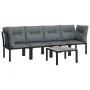 Garden furniture set 5 pieces black and gray synthetic rattan by vidaXL, Garden sets - Ref: Foro24-3187734, Price: 256,86 €, ...