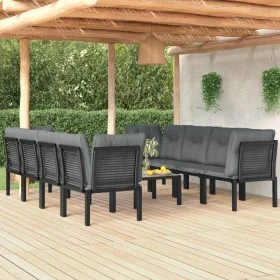 Garden furniture set 9 pieces black and gray synthetic rattan by vidaXL, Garden sets - Ref: Foro24-3187735, Price: 458,12 €, ...
