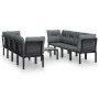 Garden furniture set 9 pieces black and gray synthetic rattan by vidaXL, Garden sets - Ref: Foro24-3187735, Price: 458,12 €, ...