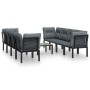 Gartenmöbel-Set 9-teilig aus schwarzem und grauem synthetischem Rattan von vidaXL, Gartensets - Ref: Foro24-3187735, Preis: 4...