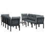Gartenmöbel-Set 9-teilig aus schwarzem und grauem synthetischem Rattan von vidaXL, Gartensets - Ref: Foro24-3187735, Preis: 4...