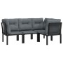 Garden furniture set 4 pieces black and gray synthetic rattan by vidaXL, Garden sets - Ref: Foro24-3187751, Price: 241,93 €, ...