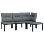 Garden furniture set 4 pieces black and gray synthetic rattan by vidaXL, Garden sets - Ref: Foro24-3187743, Price: 174,55 €, ...