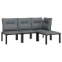 Garden furniture set 4 pieces black and gray synthetic rattan by vidaXL, Garden sets - Ref: Foro24-3187743, Price: 173,22 €, ...