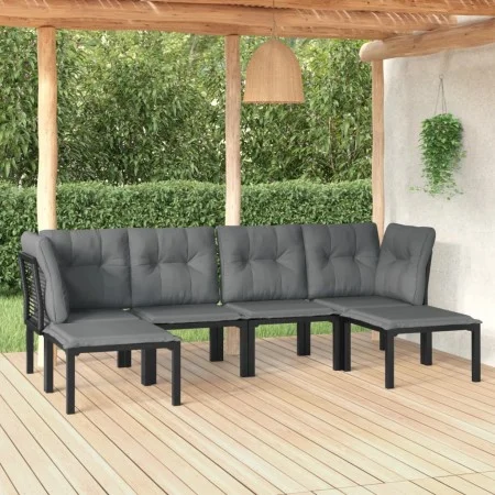Garden furniture set 6 pieces black and gray synthetic rattan by vidaXL, Garden sets - Ref: Foro24-3187762, Price: 262,06 €, ...