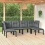 Garden furniture set 6 pieces black and gray synthetic rattan by vidaXL, Garden sets - Ref: Foro24-3187762, Price: 262,06 €, ...