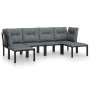 Garden furniture set 6 pieces black and gray synthetic rattan by vidaXL, Garden sets - Ref: Foro24-3187762, Price: 262,06 €, ...