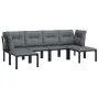 Garden furniture set 6 pieces black and gray synthetic rattan by vidaXL, Garden sets - Ref: Foro24-3187762, Price: 262,06 €, ...