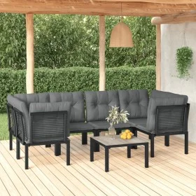 Garden furniture set 7 pieces black and gray synthetic rattan by vidaXL, Garden sets - Ref: Foro24-3187769, Price: 371,53 €, ...