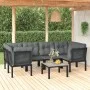 Garden furniture set 7 pieces black and gray synthetic rattan by vidaXL, Garden sets - Ref: Foro24-3187769, Price: 371,53 €, ...