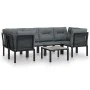 Garden furniture set 7 pieces black and gray synthetic rattan by vidaXL, Garden sets - Ref: Foro24-3187769, Price: 371,53 €, ...