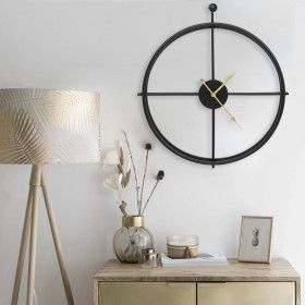 Schwarze Wanduhr aus Eisen, 52 cm von vidaXL, Wanduhren - Ref: Foro24-325171, Preis: 49,03 €, Rabatt: %
