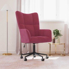 Sillón de relax de terciopelo rojo vino tinto en Sillones | Comprar online en Foro24
