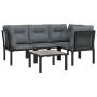 5-piece garden furniture set in black and gray synthetic rattan by vidaXL, Garden sets - Ref: Foro24-3187752, Price: 257,14 €...