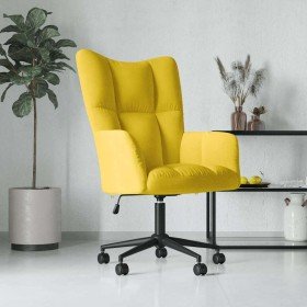 Sillón de relax de terciopelo amarillo mostaza Sillón de relax de terciopelo amarillo mostaza