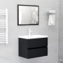 Schwarzes Badezimmermöbelset aus Holzwerkstoff von vidaXL, Badezimmermöbel - Ref: Foro24-3071586, Preis: 158,32 €, Rabatt: %