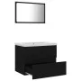 Schwarzes Badezimmermöbelset aus Holzwerkstoff von vidaXL, Badezimmermöbel - Ref: Foro24-3071586, Preis: 158,32 €, Rabatt: %