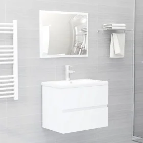 Badmöbel-Set aus weißem Holzwerkstoff von vidaXL, Badezimmermöbel - Ref: Foro24-3071585, Preis: 153,17 €, Rabatt: %