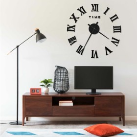 Reloj 3D de pared con diseño moderno negro 100 cm XXL