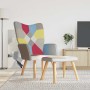 Silla de relajación con reposapiés tela patchwork