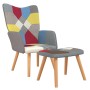 Silla de relajación con reposapiés tela patchwork