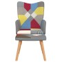 Silla de relajación con reposapiés tela patchwork