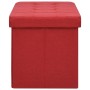 Banco de almacenamiento plegable lino sintético rojo vino tinto by vidaXL, Benches for halls and storage - Ref: Foro24-338796...