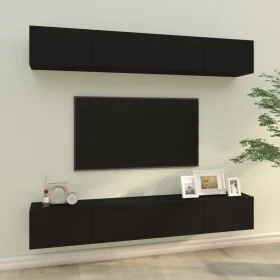 Muebles de TV 4 piezas negro 100x30x30 cm de vidaXL, Muebles TV - Ref: Foro24-3114191, Precio: 185,63 €, Descuento: %