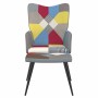 Silla de relax con taburete tela patchwork