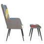 Silla de relax con taburete tela patchwork