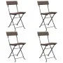 Klappbare Cafeteria-Stühle, 4 Stück, Stahl und braunes synthetisches Rattan von vidaXL, Gartenstühle - Ref: Foro24-3152115, P...
