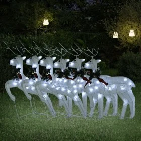 Christmas reindeer 6 units 120 white LED by vidaXL, Christmas lights - Ref: Foro24-3154271, Price: 109,21 €, Discount: %