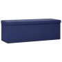 Blue Faux Linen Folding Storage Bench by vidaXL, Benches for halls and storage - Ref: Foro24-338795, Price: 61,83 €, Discount: %