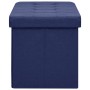 Blue Faux Linen Folding Storage Bench by vidaXL, Benches for halls and storage - Ref: Foro24-338795, Price: 61,83 €, Discount: %