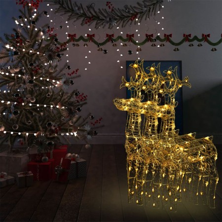 Adorno de reno de Navidad acrílico 3 unidades 60x16x100 cm de vidaXL, Luces de Navidad - Ref: Foro24-3154370, Precio: 307,33 ...