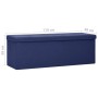 Blue Faux Linen Folding Storage Bench by vidaXL, Benches for halls and storage - Ref: Foro24-338795, Price: 61,83 €, Discount: %